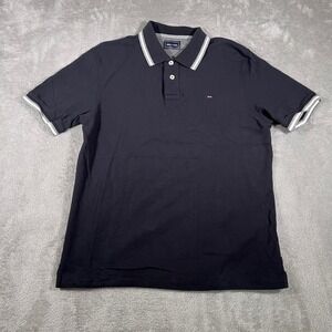 Eden Park Polo Shirt Womens Pink Bow Back Sz M Black Short Sleeve Top